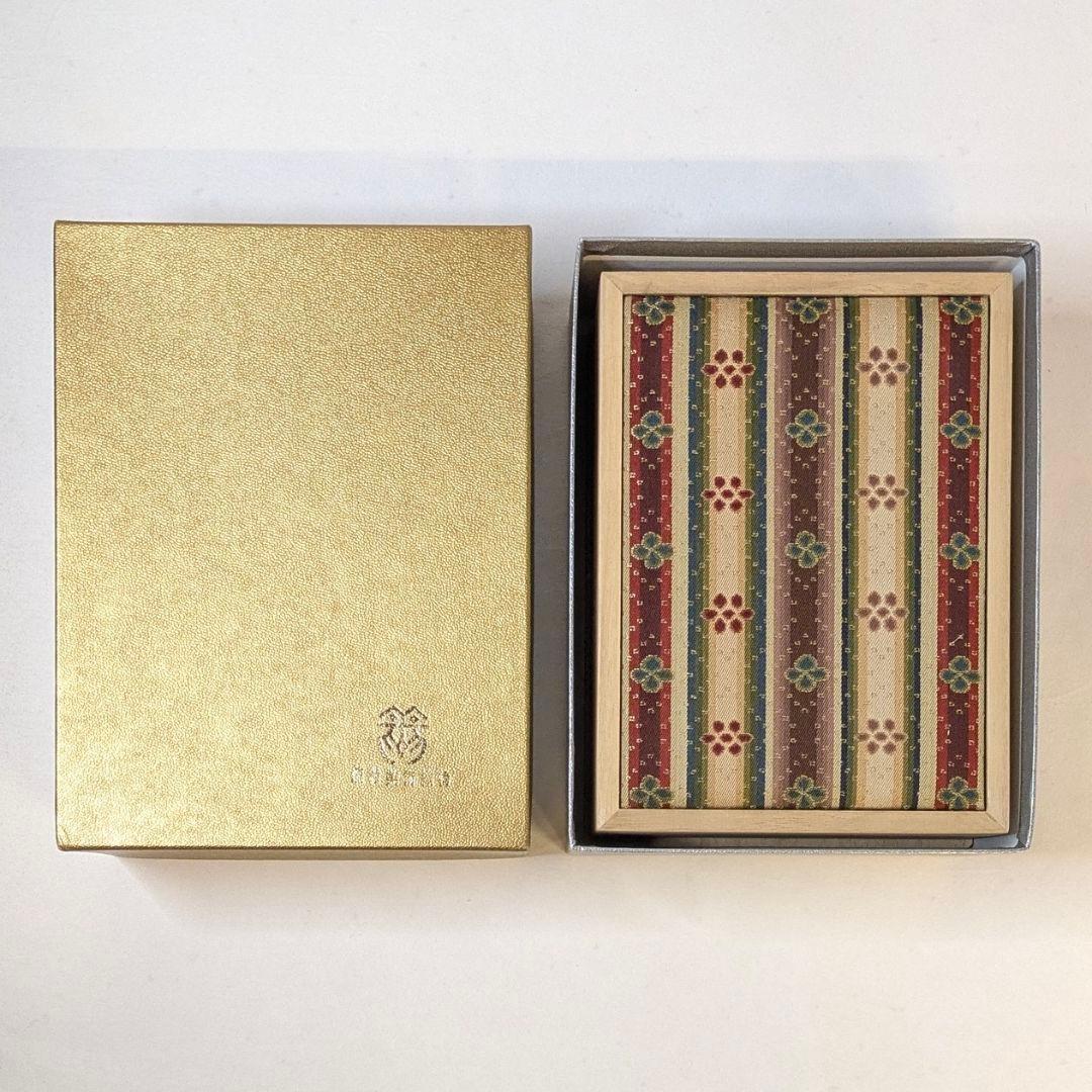【フォロー割・新品】 ハガキケース　龍村美術織物　経錦 花文暈繝錦　葉書箱