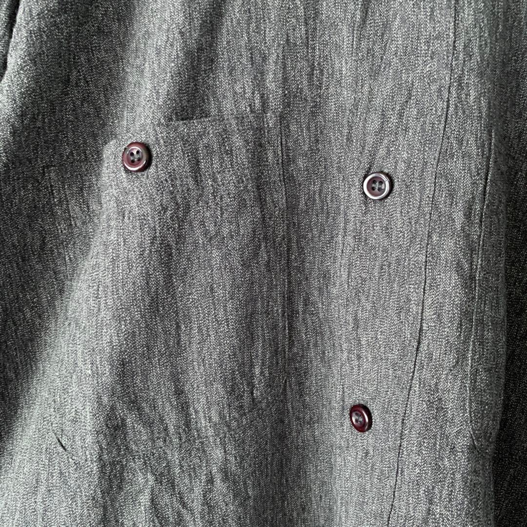 BIG SMITH ヴィンテージ 黒シャンブレーシャツ ビッグスミス 背中刺繍