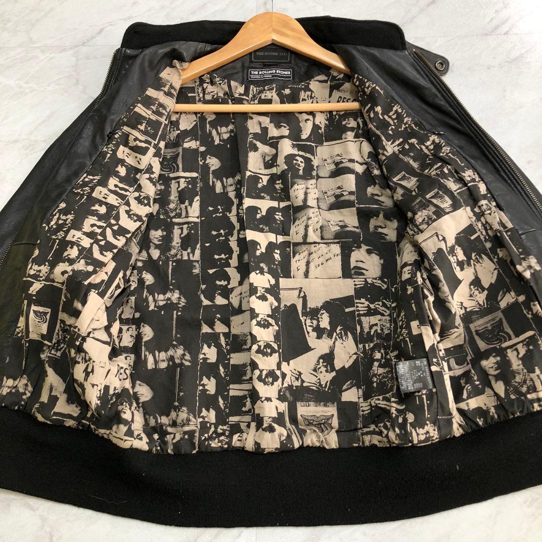 美品☆HYSTERIC GLAMOUR　ローリングストーンズ　ライダース　黒　革