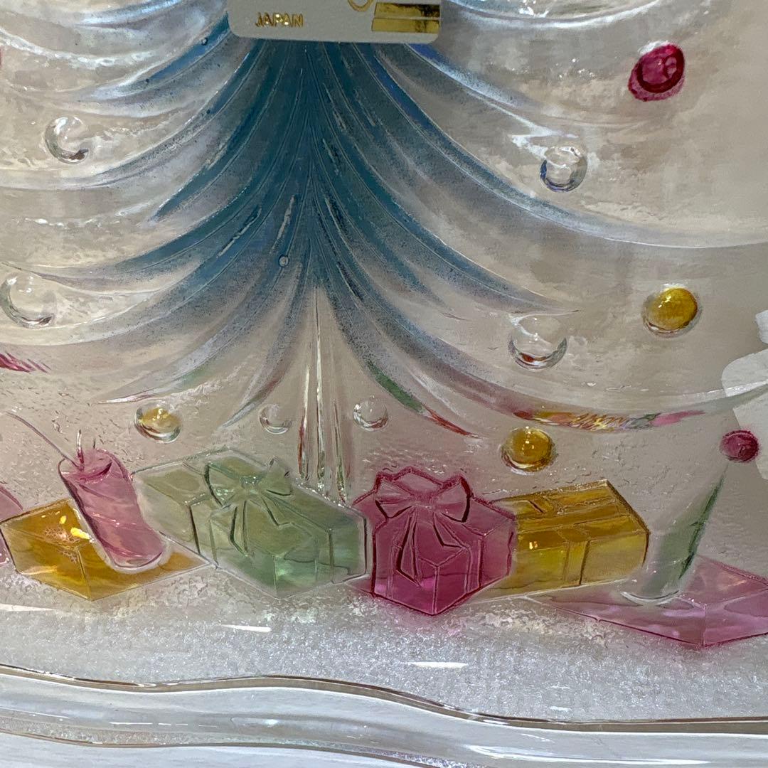 クリスマス プレート皿クリスマスツリーUSAで購入 飾りMIKASAガラス置き物