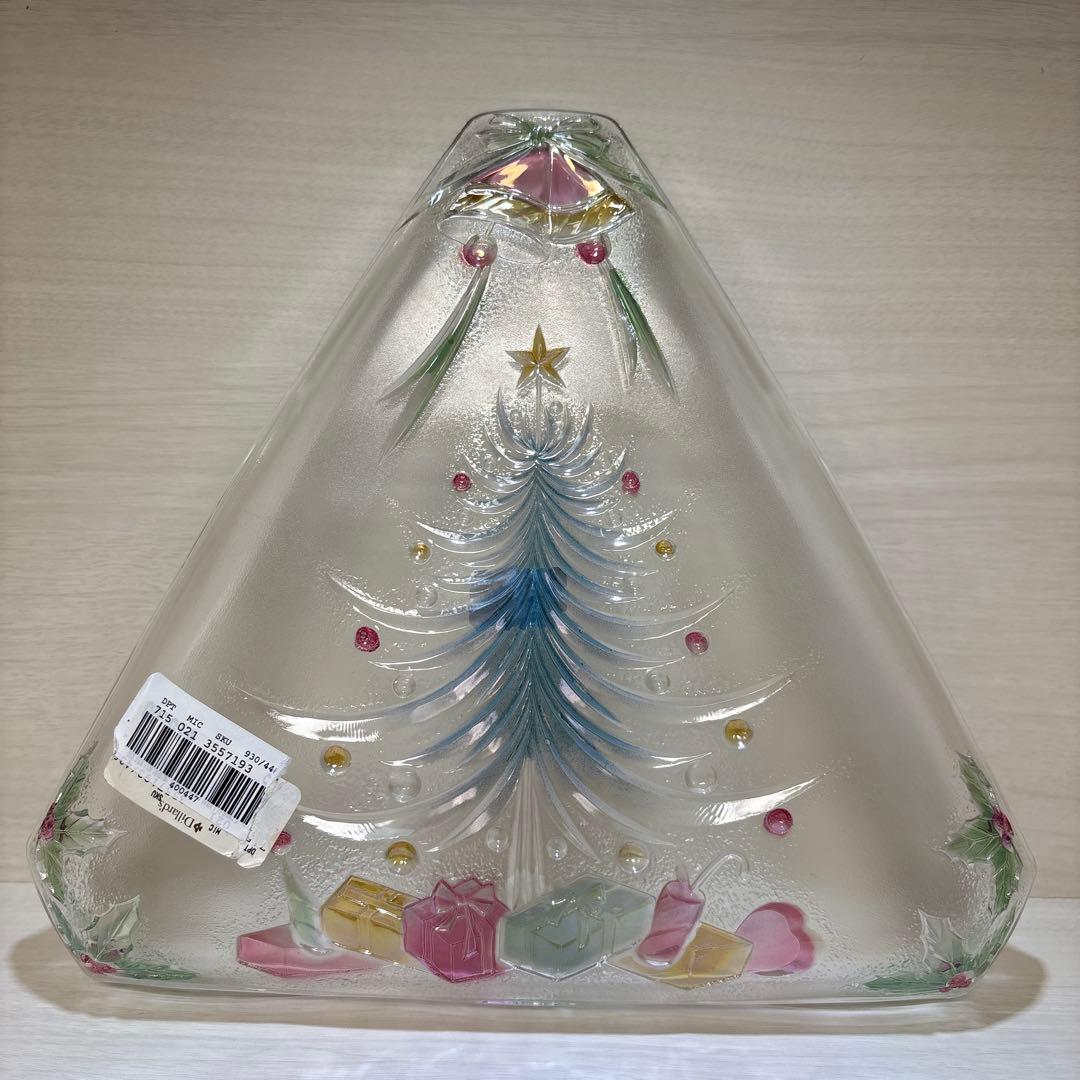 クリスマス プレート皿クリスマスツリーUSAで購入 飾りMIKASAガラス置き物