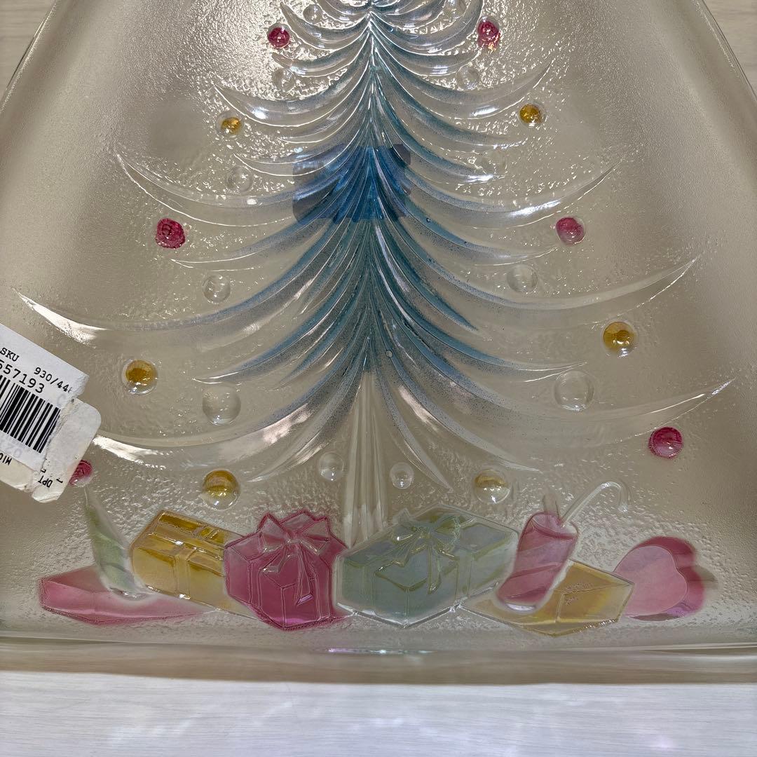クリスマス プレート皿クリスマスツリーUSAで購入 飾りMIKASAガラス置き物