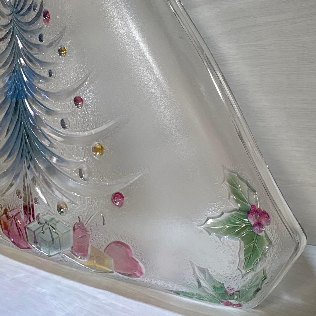 クリスマス プレート皿クリスマスツリーUSAで購入 飾りMIKASAガラス置き物