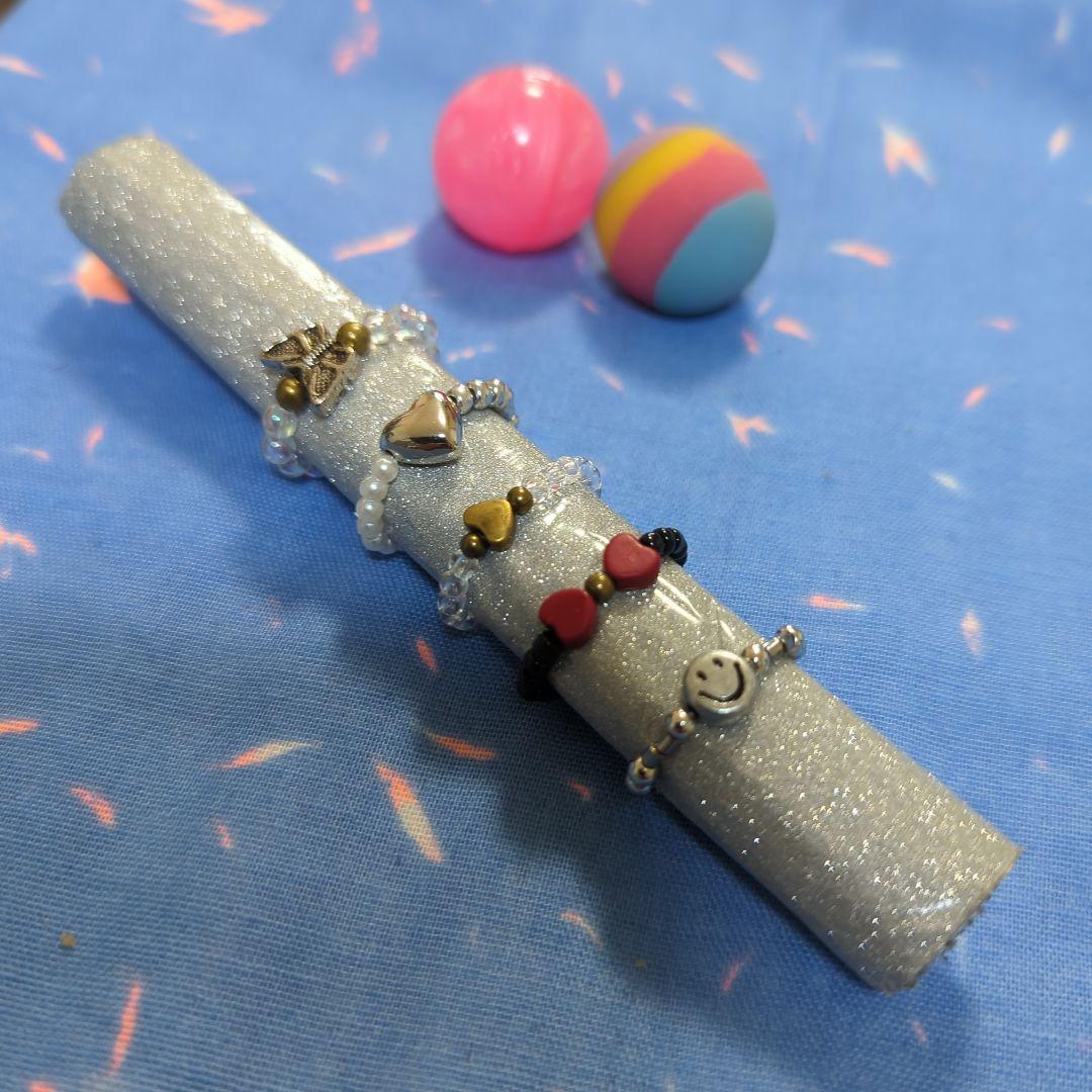 画面画面ハンドメイド にこちゃんスマイリーリング他指輪5点セット BB-51