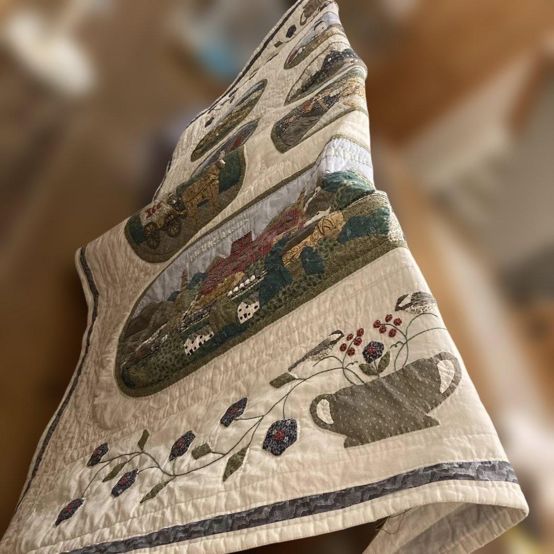 LLビーン 農村風景デザインのキルティング生地