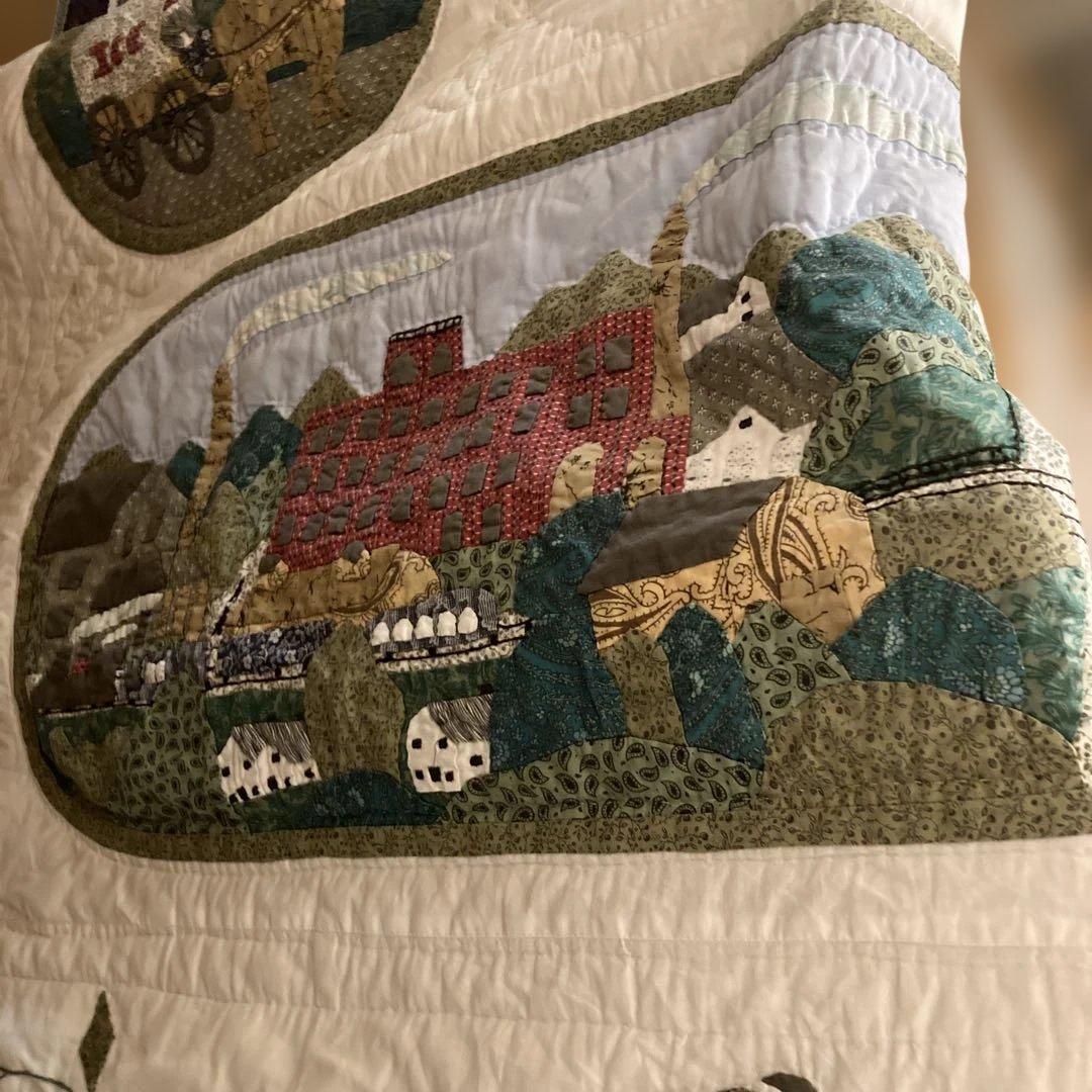 LLビーン 農村風景デザインのキルティング生地