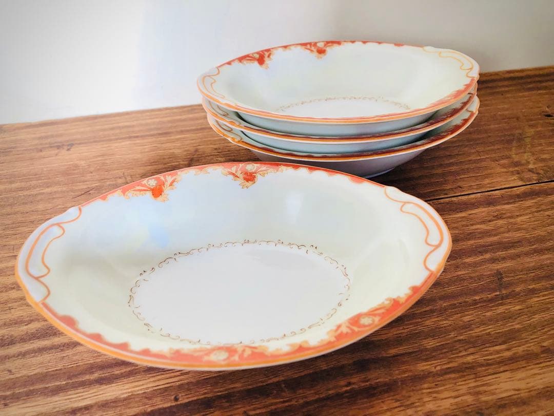 オールドノリタケ　カレー皿　深皿　洋風皿　花柄