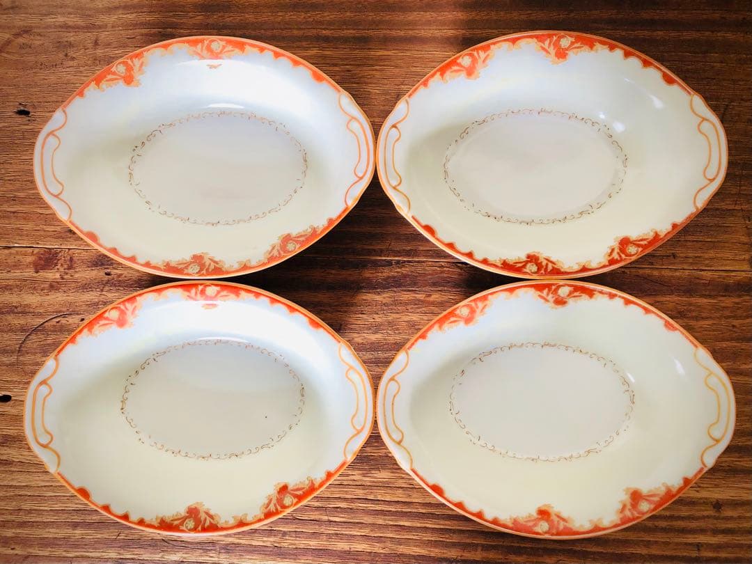 オールドノリタケ　カレー皿　深皿　洋風皿　花柄