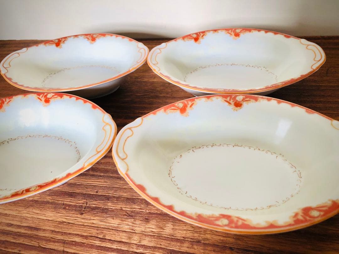 オールドノリタケ　カレー皿　深皿　洋風皿　花柄