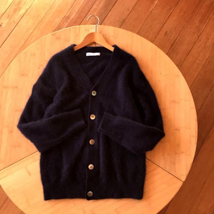 Ron Herman ラクーン ウール カーディガン メンズ M ネイビー