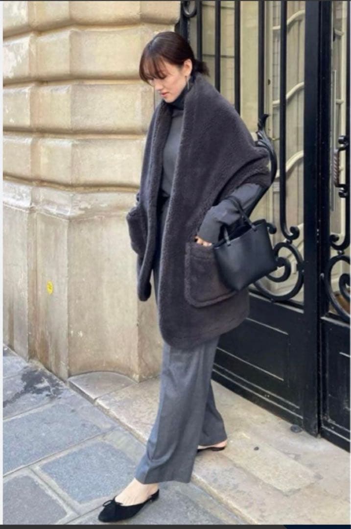 HAUNT ボアストール　ダークグレー