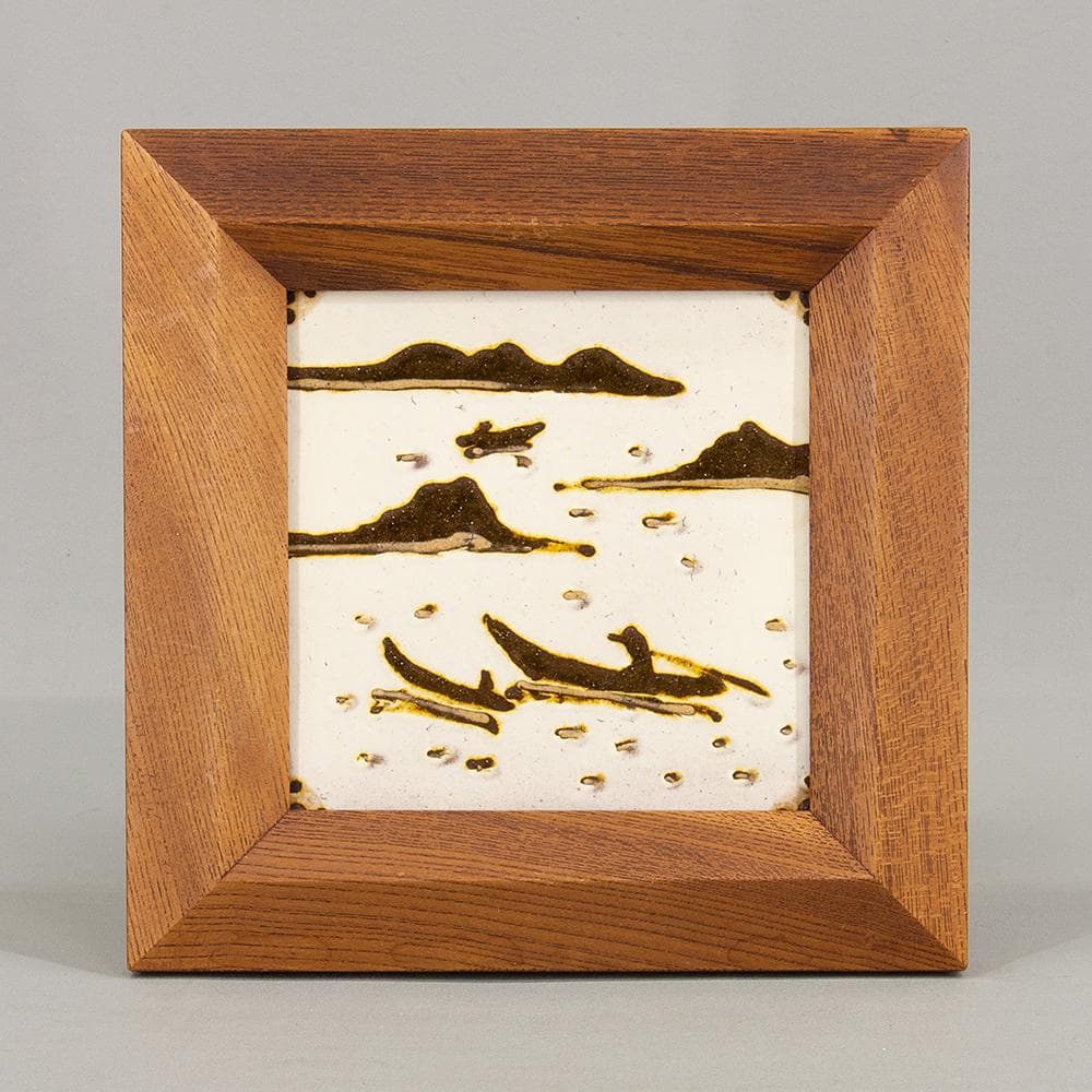 船木研児 陶板 ② 額装 船の図 船木伸児 識箱 民芸 レトロ