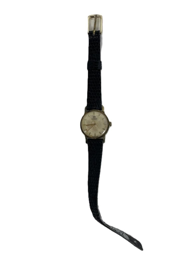 ◆OMEGA ゴ－ルド文字盤 ラウンド 2針 手巻き 腕時計 09253