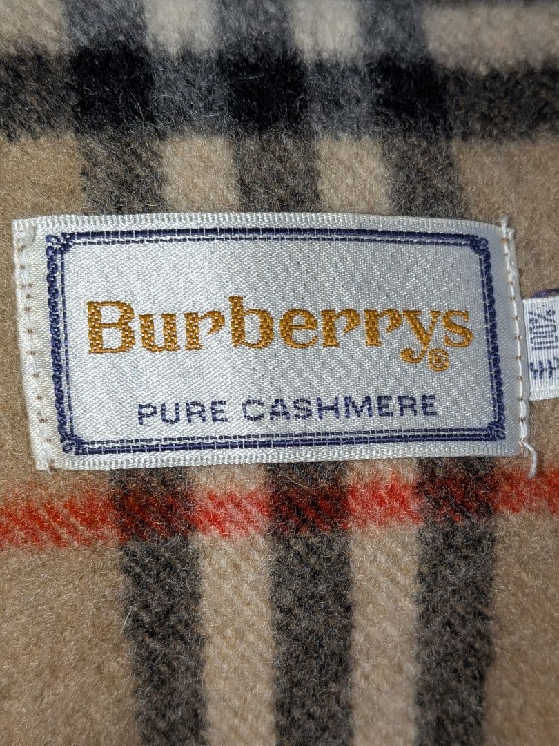 未使用　90's Burberrys カシミヤ チェックマフラー カシミヤ