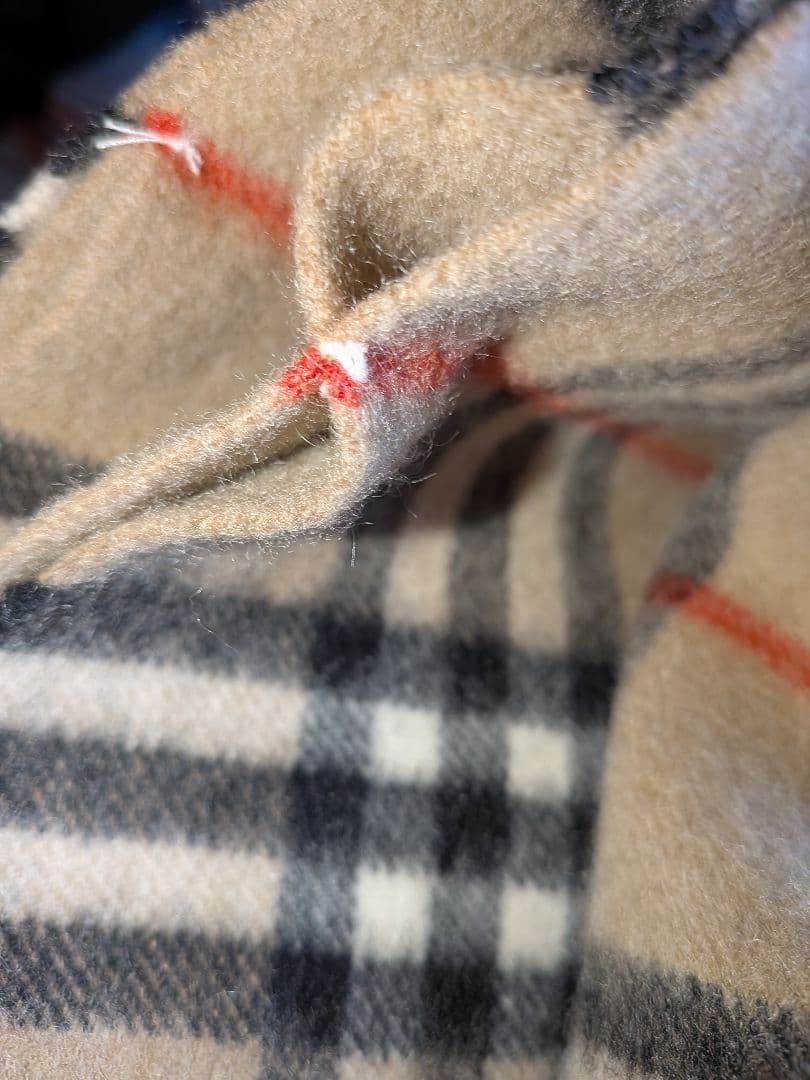 未使用　90's Burberrys カシミヤ チェックマフラー カシミヤ