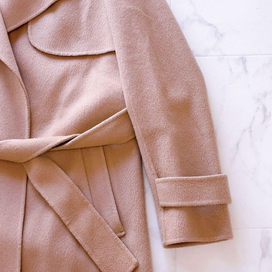 Theory カシミヤ混 ベルテッド ダブルフェイス コート P ベルト付