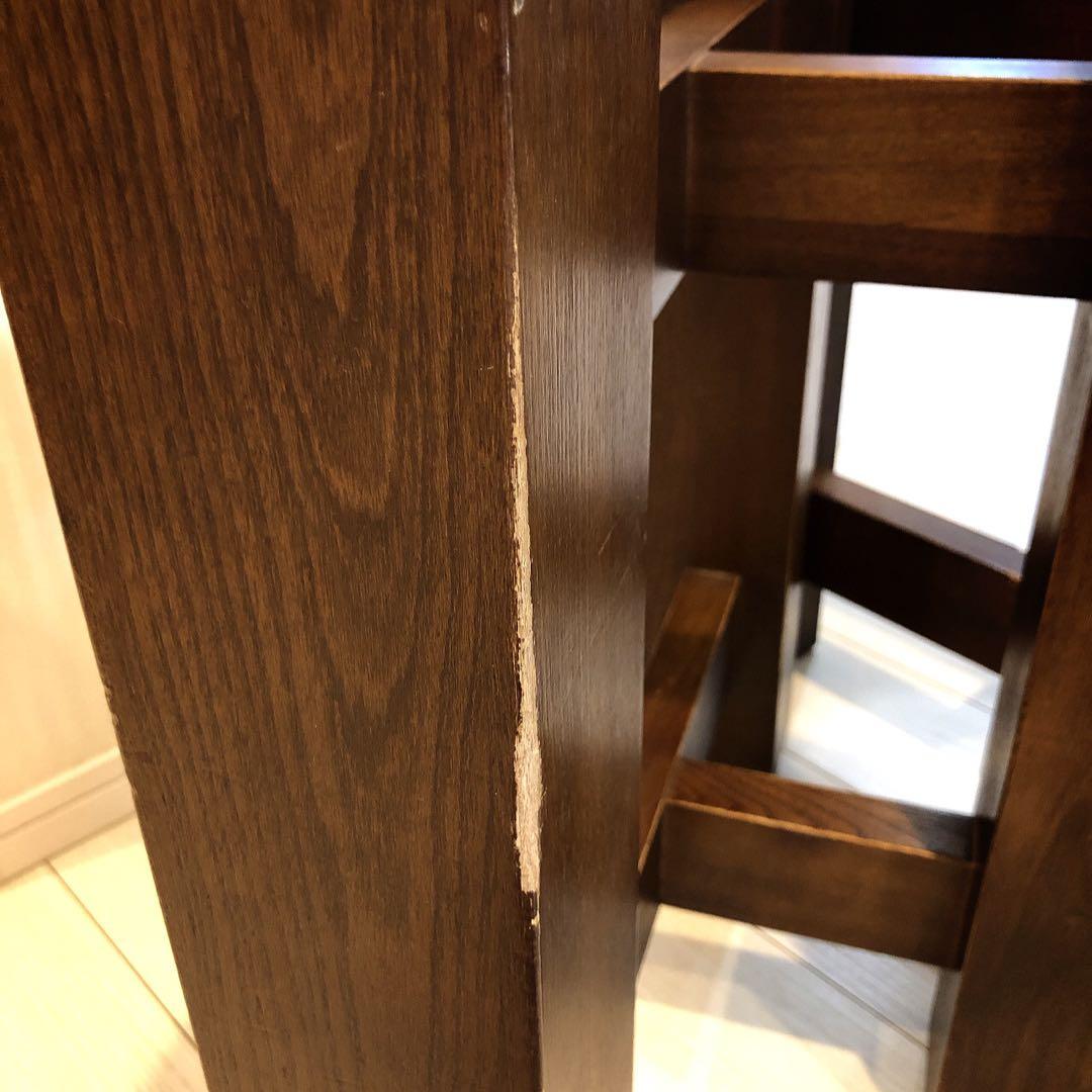 一枚板 ダイニングテーブル用 木製脚 ダークブラウン