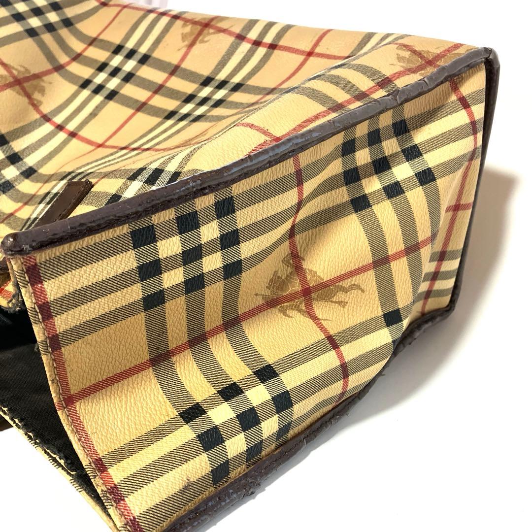 【廃盤品】バーバリー ノバチェック シャドーホース PVC トートバッグ