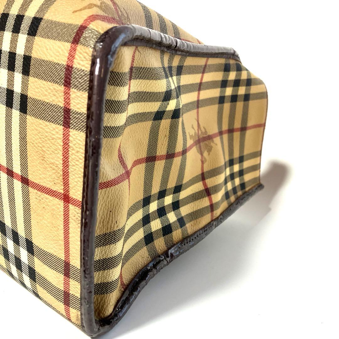 【廃盤品】バーバリー ノバチェック シャドーホース PVC トートバッグ