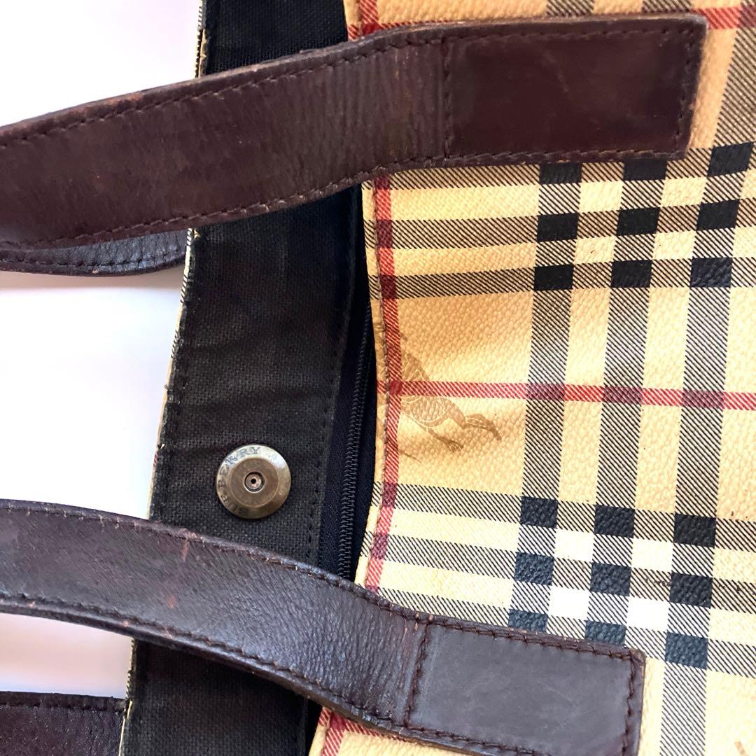 【廃盤品】バーバリー ノバチェック シャドーホース PVC トートバッグ