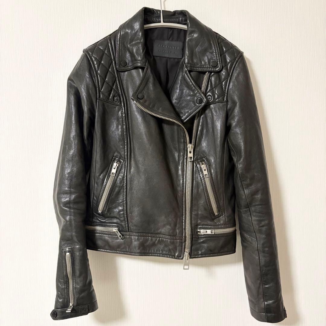 極美品　ALLSAINTS オールセインツ　本革　ライダース　ブラック　ダブル