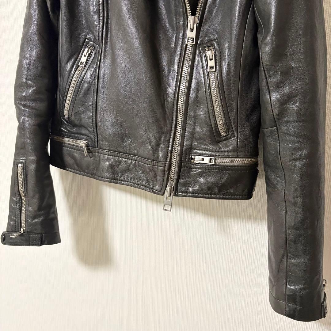 極美品　ALLSAINTS オールセインツ　本革　ライダース　ブラック　ダブル