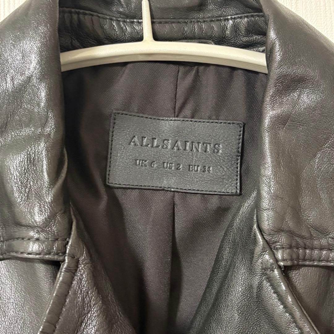 極美品　ALLSAINTS オールセインツ　本革　ライダース　ブラック　ダブル