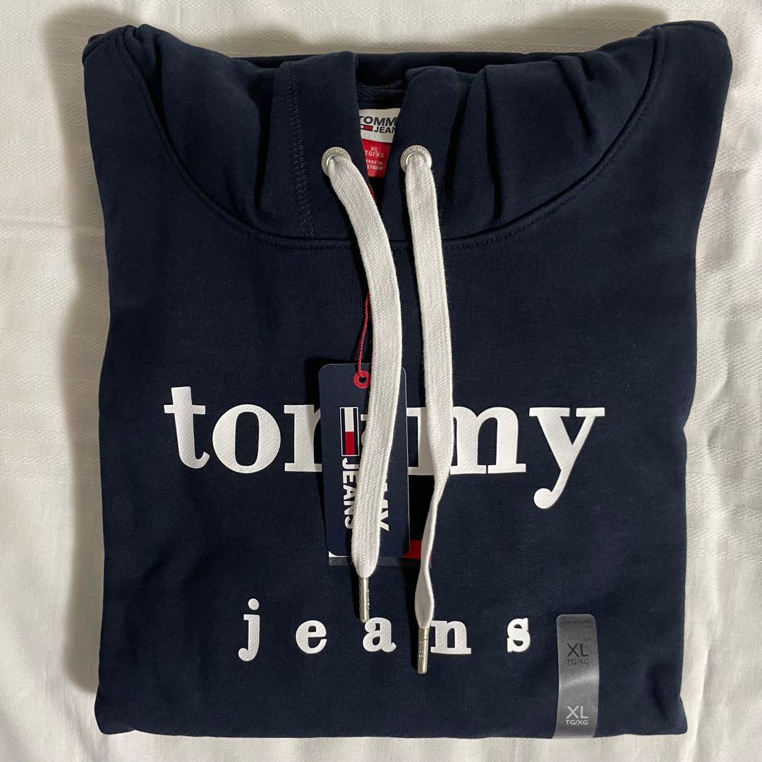 【新品】トミーヒルフィガー　ワンピース　 L 濃紺　ロゴ