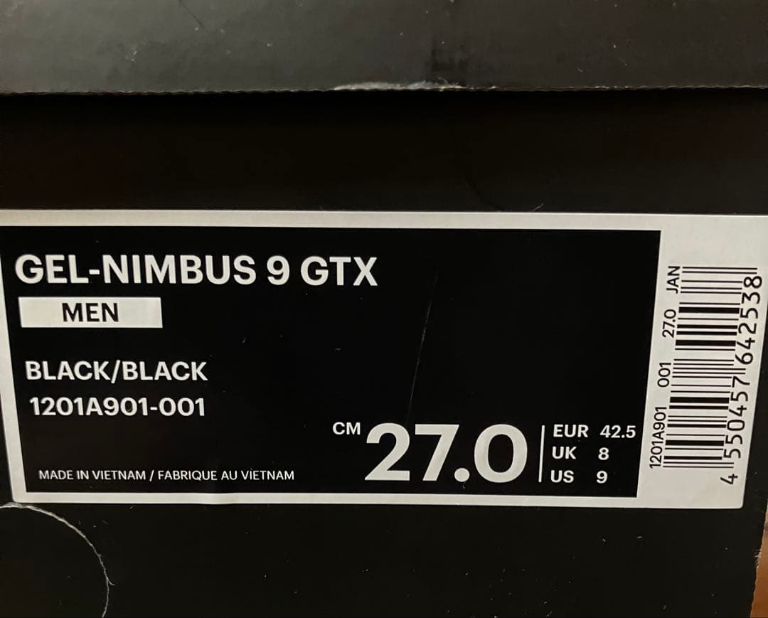 靴 ENNOY Asics Gel-Nimbus 9 GORE-TEX 27cm