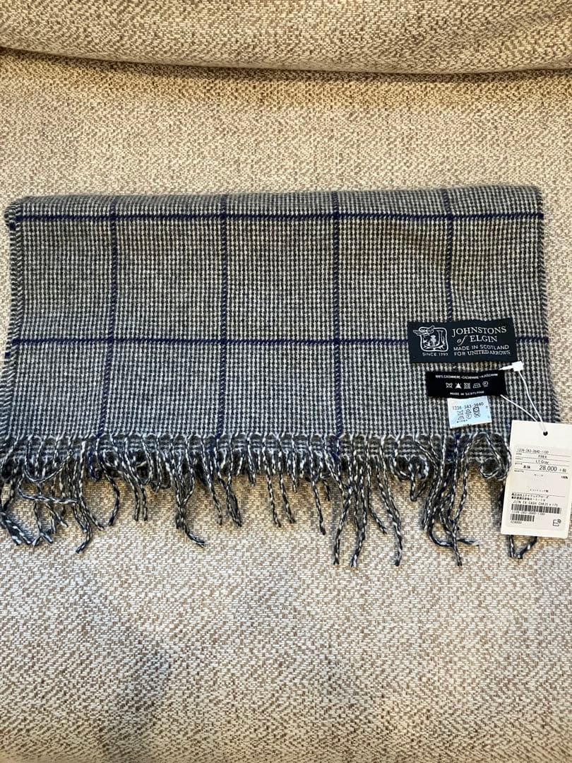 【新品未使用】ジョンストンズ　カシミアマフラー　ユナイテッドアローズ別注品
