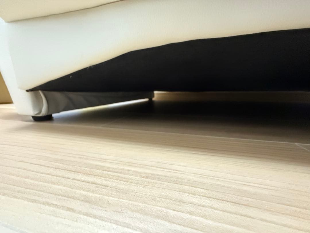 【国産品】アイボリー 2人掛けソファ