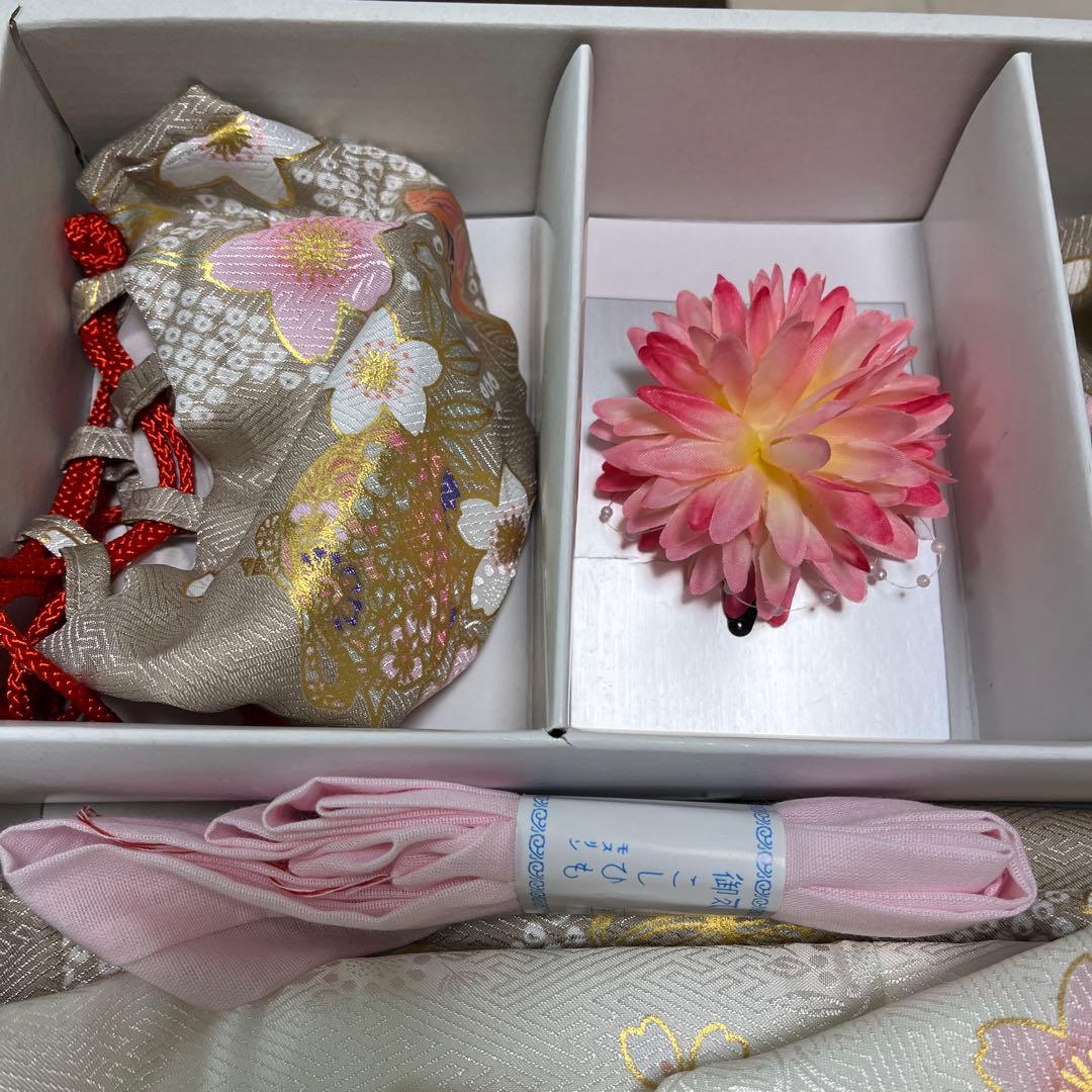 七五三 着物 3歳 女の子 【全て揃った豪華9点フルセット】 人気くすみカラー