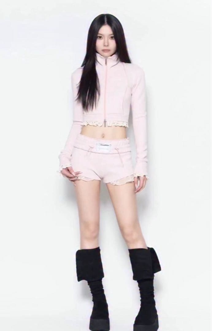 トップス S track jersey jacket lace (pink)