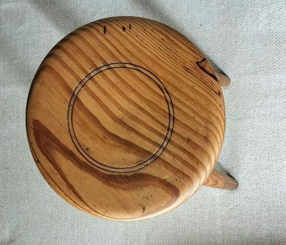 アンティーク　木製円形スツール