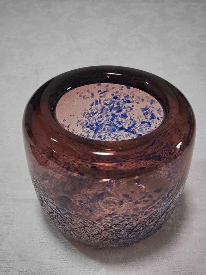 奥原硝子製造所　桃原正男　蓋付収納鉢　新品未使用　琉球ガラス