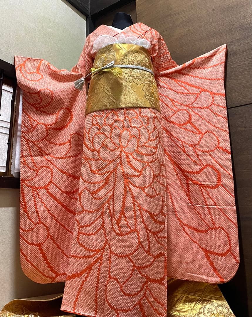 振袖フルセット6点サイズS〜M 総絞り　乱菊　正絹