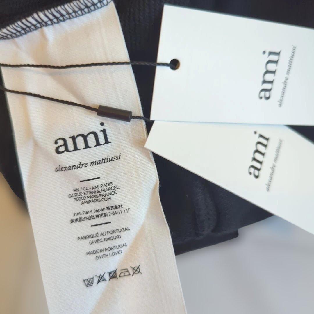 【新品】AMI PARIS アミパリス スウェットパンツ 黒 L ハート刺繍