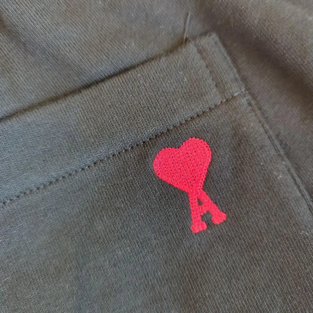 【新品】AMI PARIS アミパリス スウェットパンツ 黒 L ハート刺繍