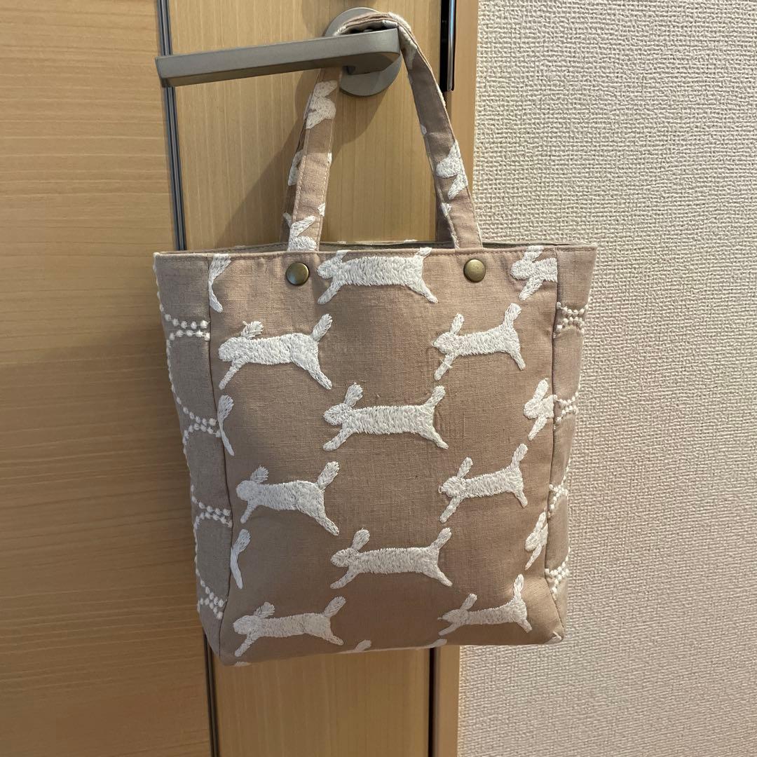 ミナペルホネン　ハンドメイド　ミニトート　runrunrun