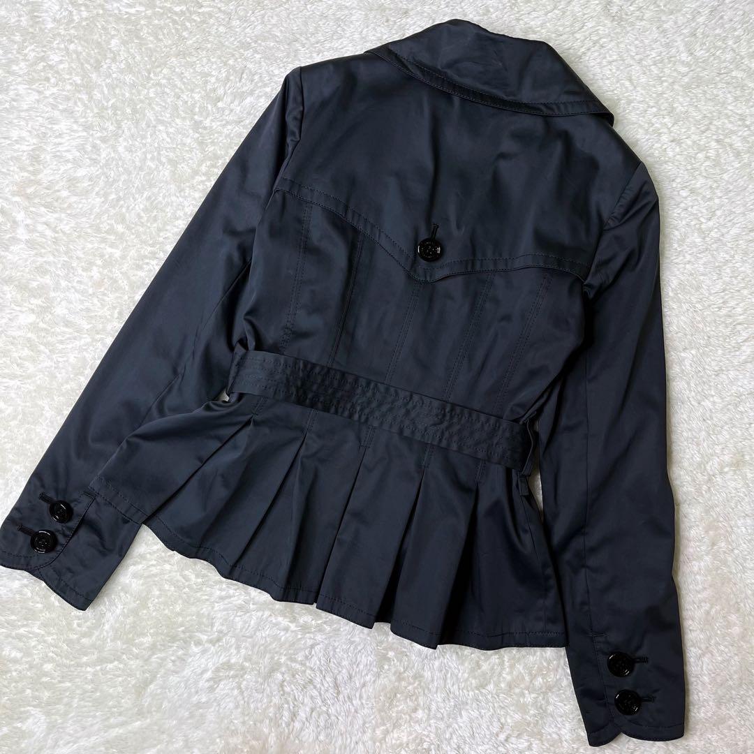 美品希少バーバリーブラックレーベルトレンチコートショートプリーツベルト付き40