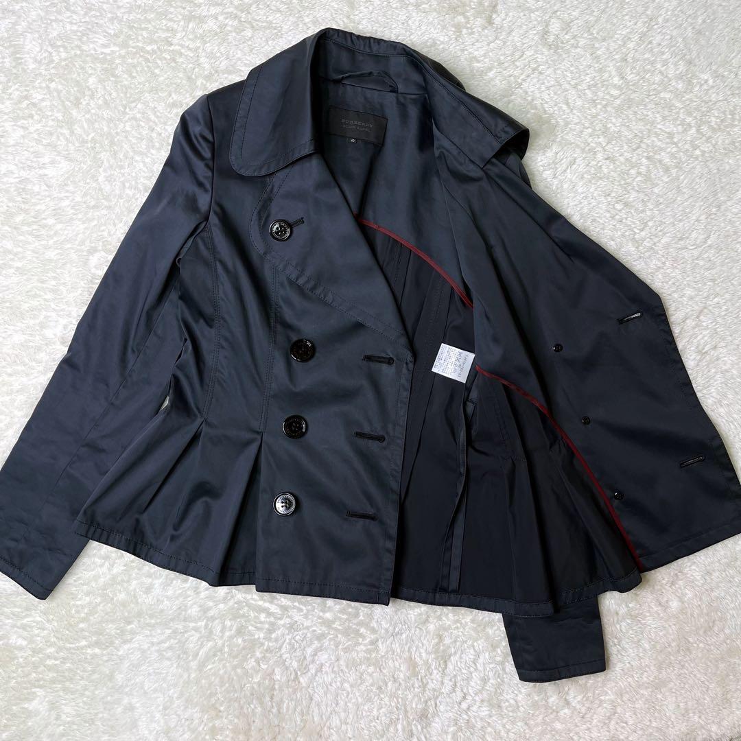 美品希少バーバリーブラックレーベルトレンチコートショートプリーツベルト付き40