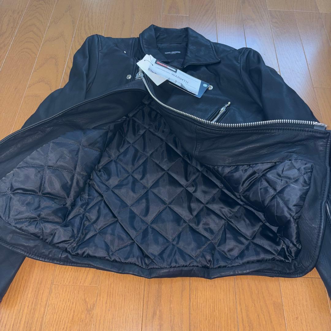 n*o様 新品未使用☆ナノユニバース☆羊革ライダースジャケット黒　S