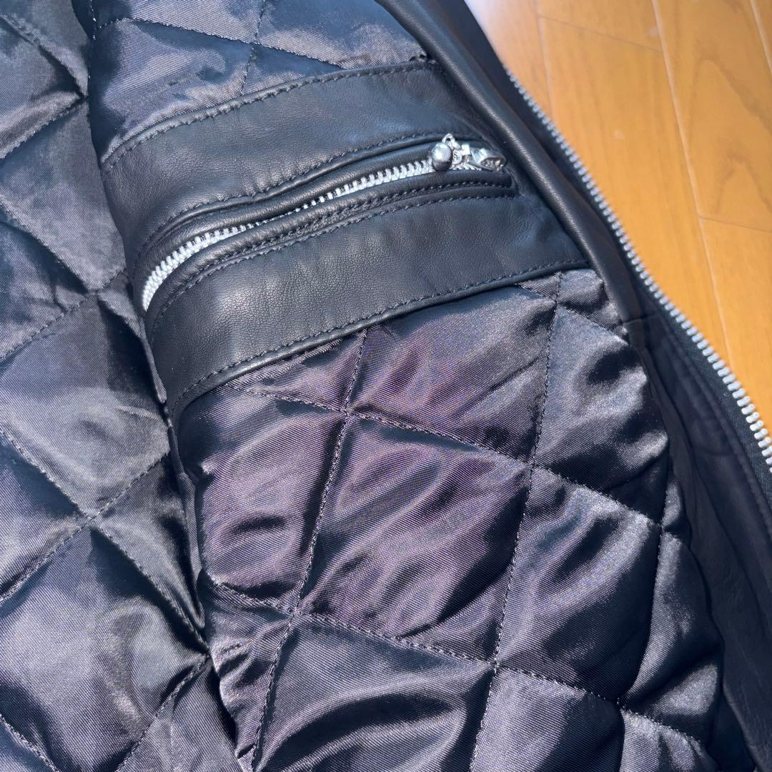 n*o様 新品未使用☆ナノユニバース☆羊革ライダースジャケット黒　S