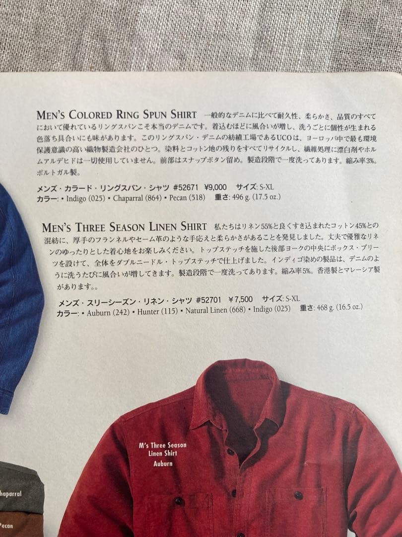 パタゴニア　メンズ・カラード・リングスパン・シャツ Indigo M 90’s