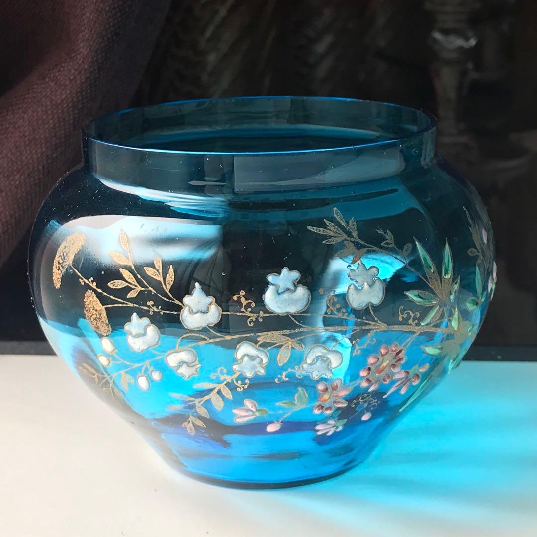 極稀少オールドバカラBaccaratシュガーポット砂糖入れ★金彩エナメル彩装飾★