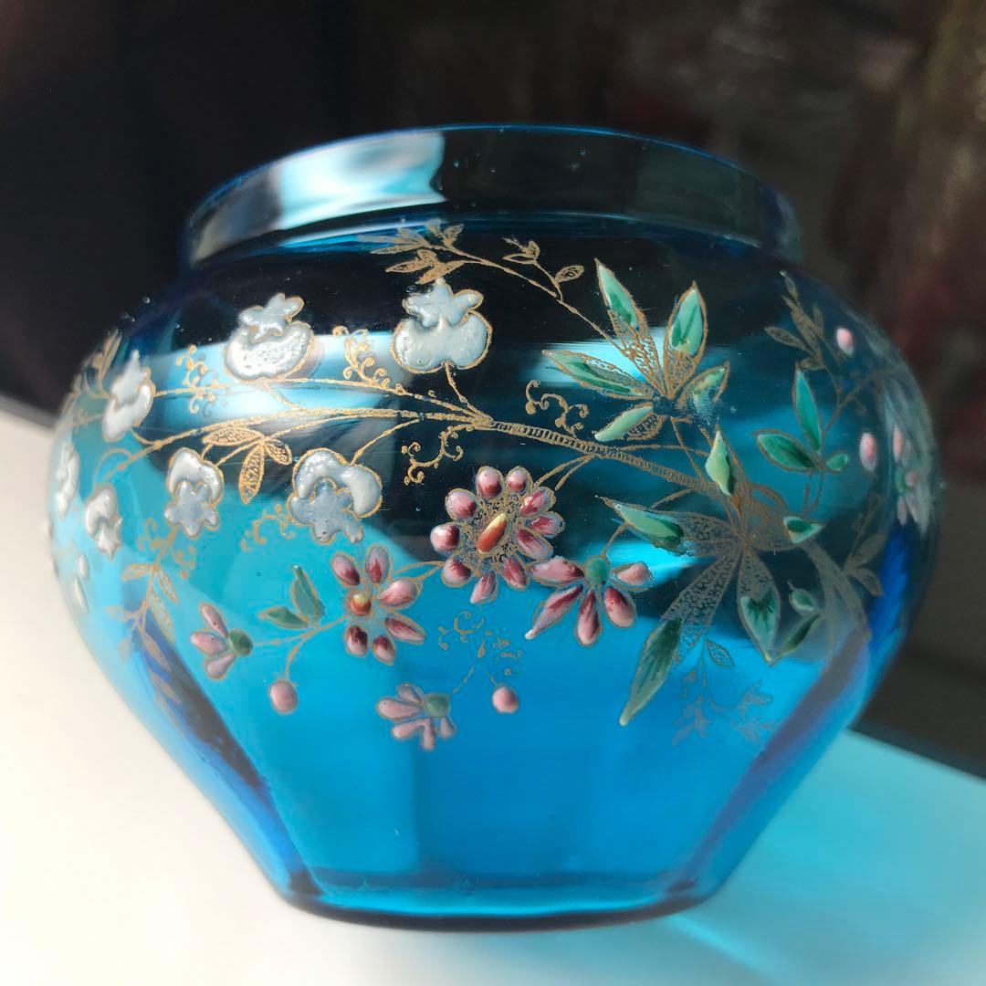 極稀少オールドバカラBaccaratシュガーポット砂糖入れ★金彩エナメル彩装飾★