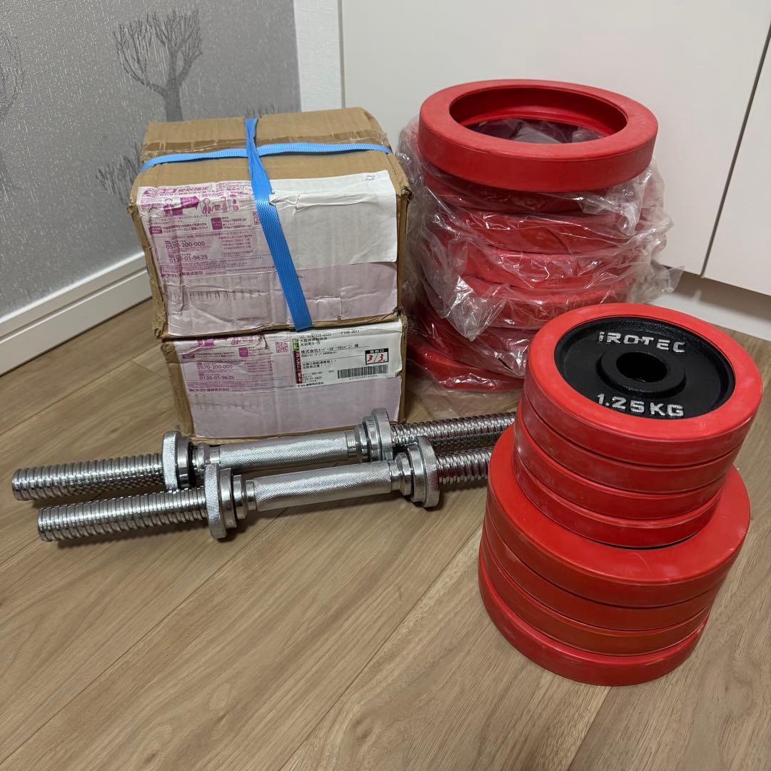 IROTEC(アイロテック)ラバー ダンベル60kgセット 30kg×2個