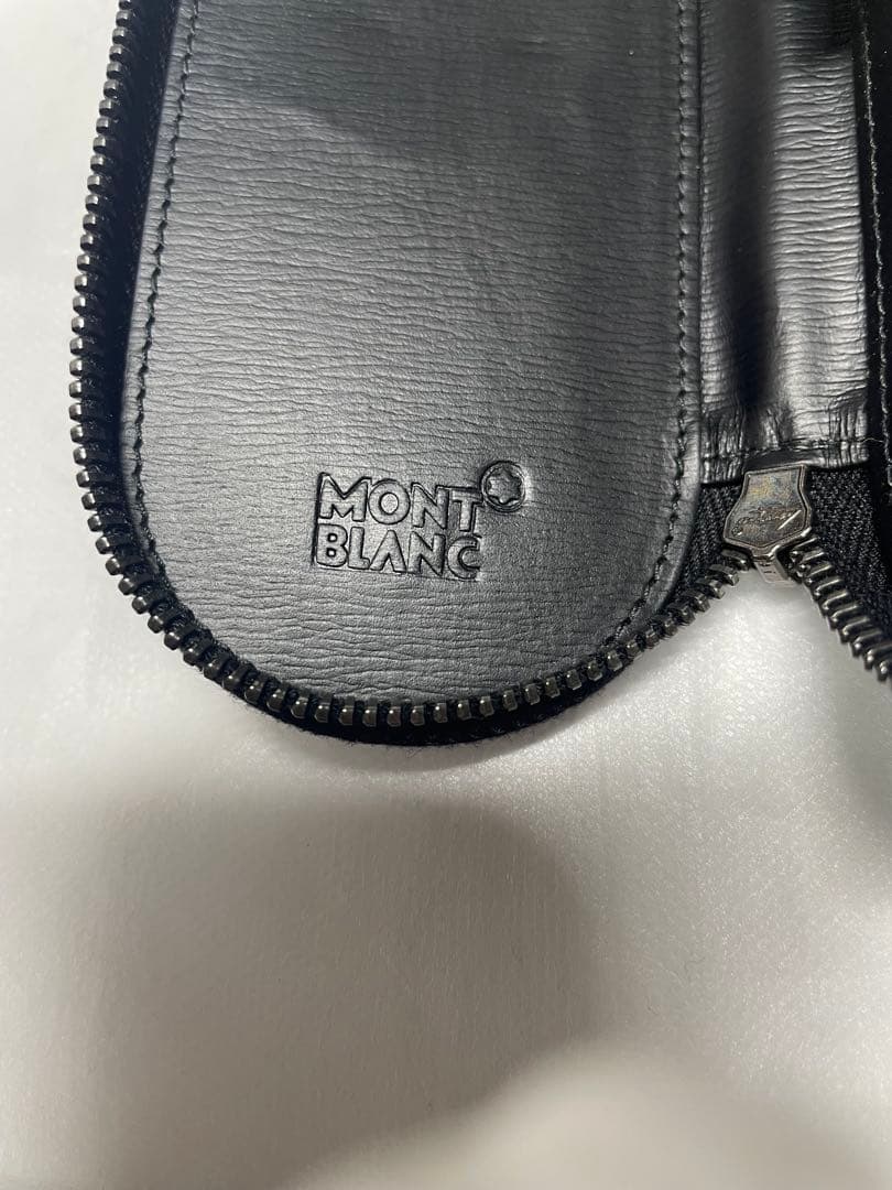 モンブラン　MONTBLANC レザーペンケース　ラウンドジップ　2本差し 黒