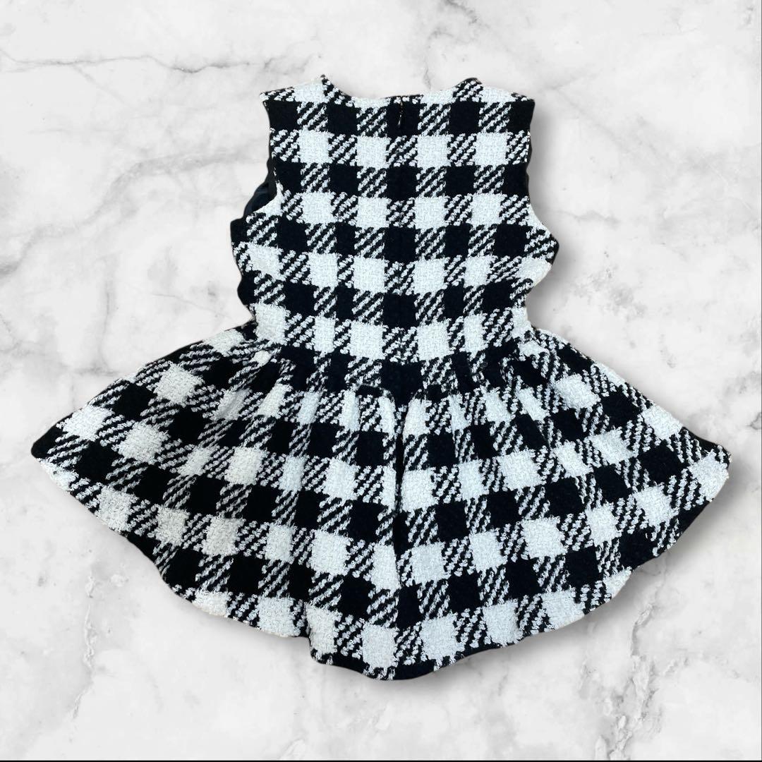 T ！sheller シェリエ　ツイード　ペプラムトップス チェック