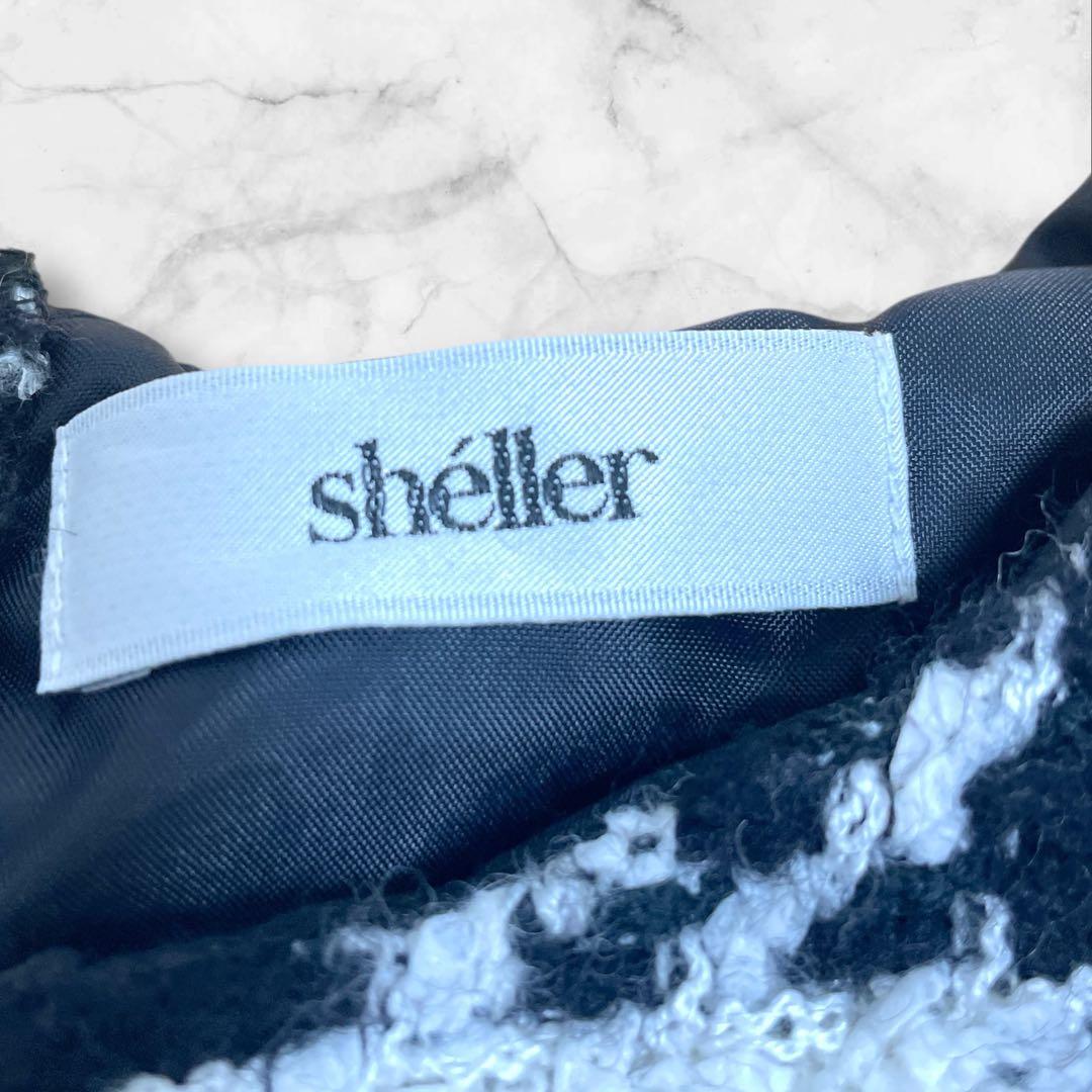 T ！sheller シェリエ　ツイード　ペプラムトップス チェック